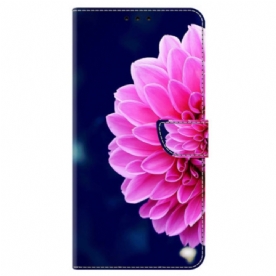 Flip Case Leren Google Pixel 9 Pro Xl Roze Bloem