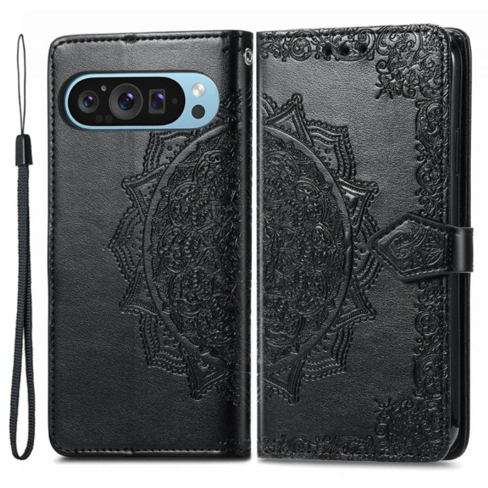 Folio-hoesje Google Pixel 9 Pro Xl Telefoonhoesje Barok Mandala Met Bandje