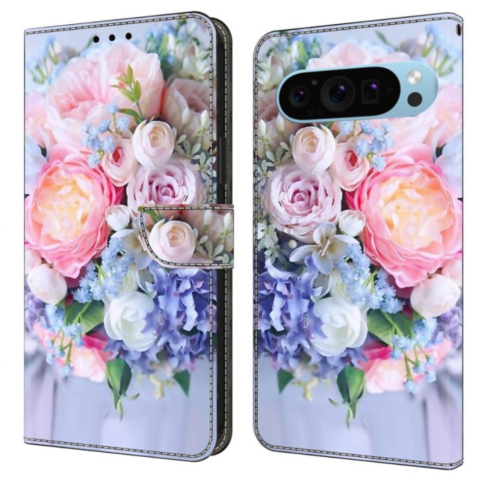 Folio-hoesje Google Pixel 9 Pro Xl Telefoonhoesje Boeket Bloemen