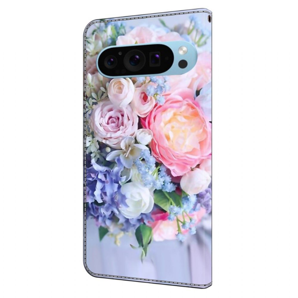 Folio-hoesje Google Pixel 9 Pro Xl Telefoonhoesje Boeket Bloemen