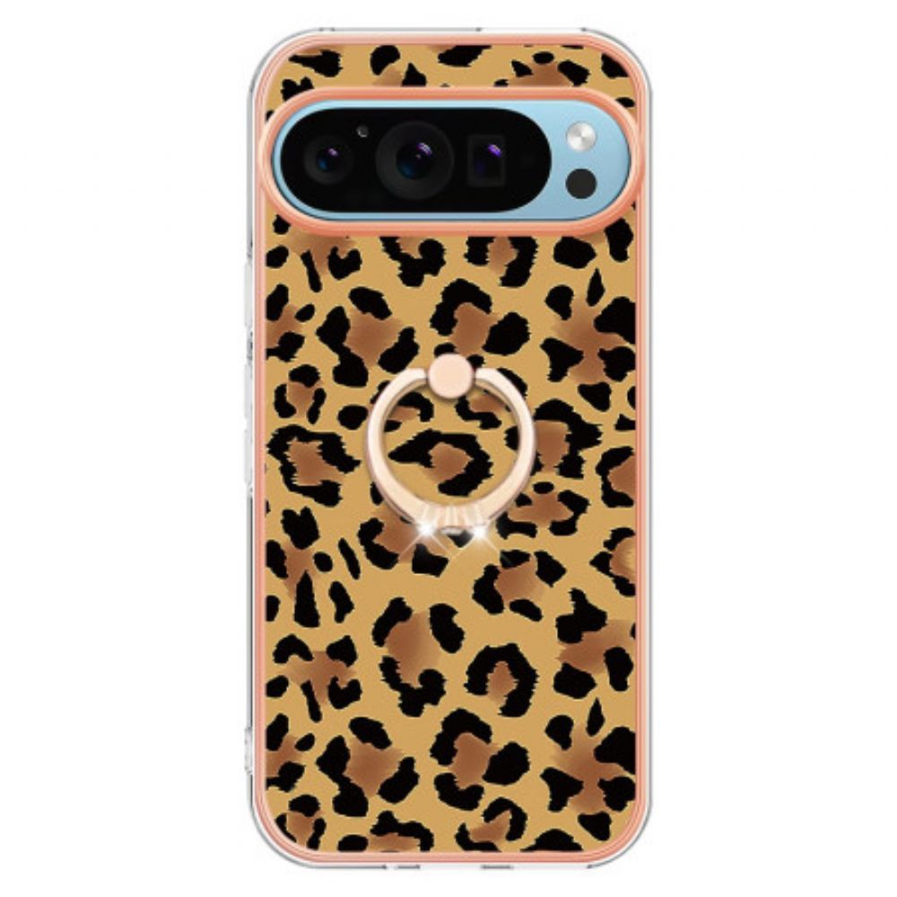 Hoesje Google Pixel 9 Pro Xl Ringhouder Met Luipaardprint Bescherming Hoesje