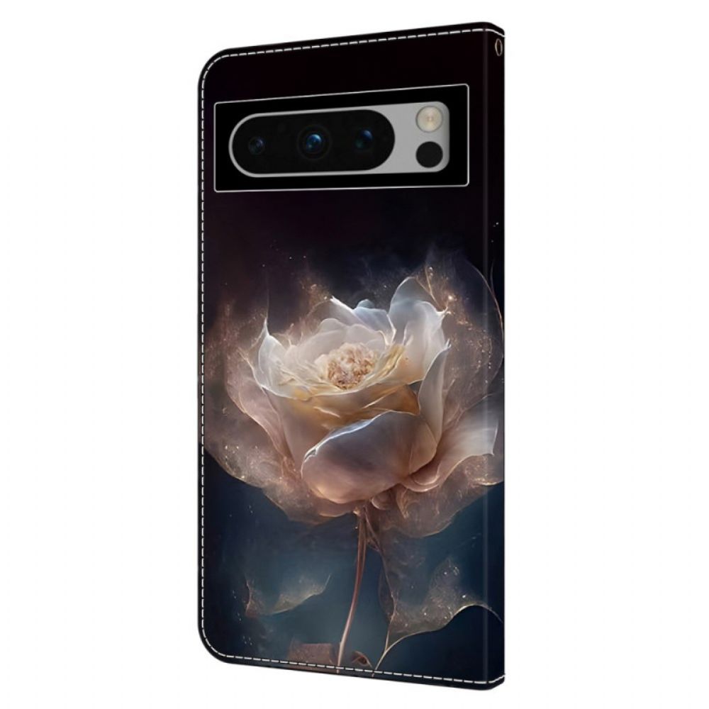 Leren Hoesje Google Pixel 9 Pro Xl Pioenroos Bescherming Hoesje