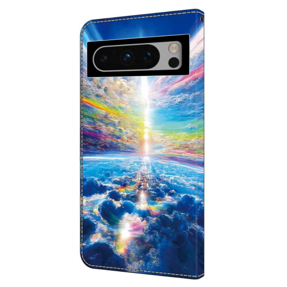 Leren Hoesje Voor Google Pixel 9 Pro Xl Kleurrijke Lucht