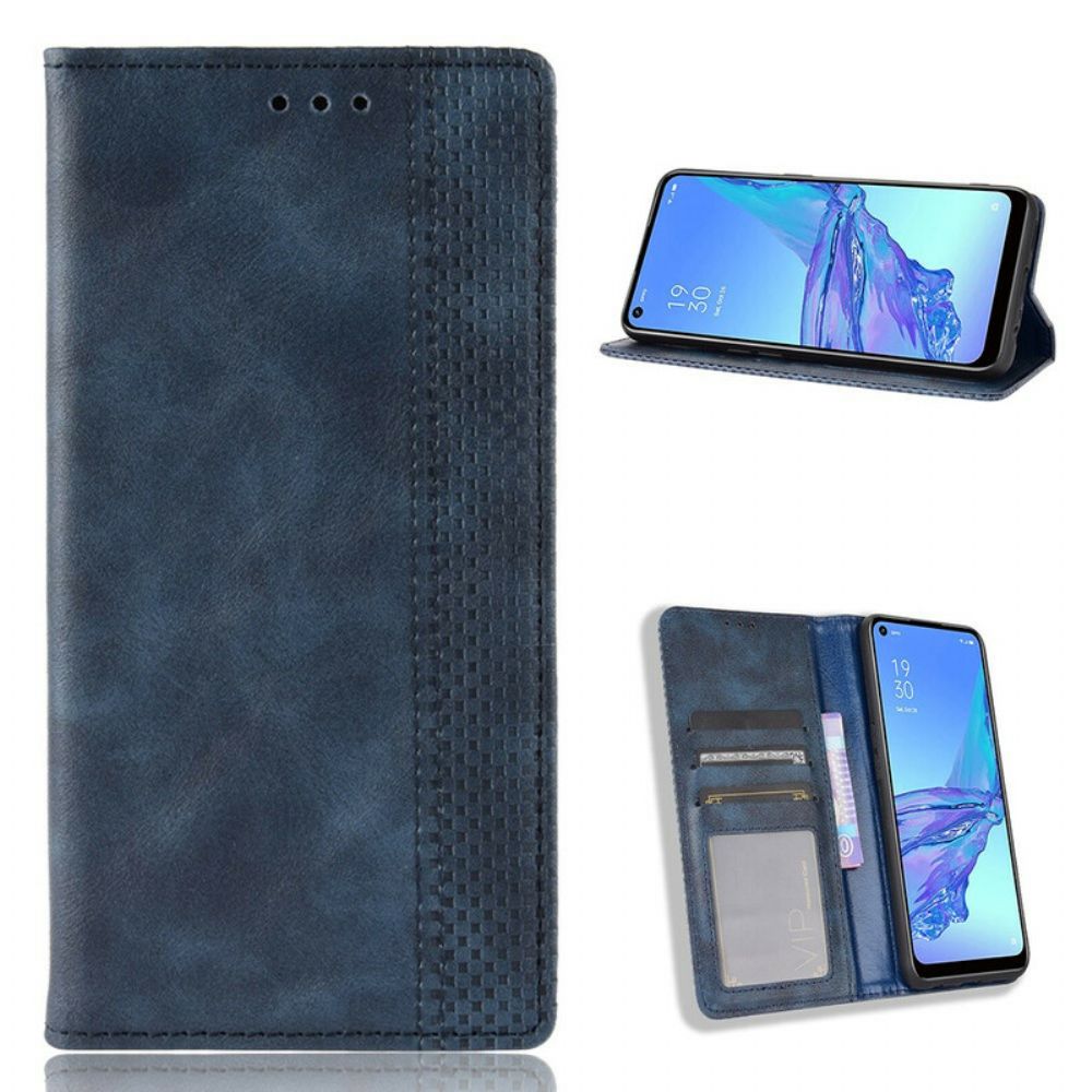 Bescherming Hoesje voor Oppo A53 / A53s Folio-hoesje Gestyled Vintage Leereffect