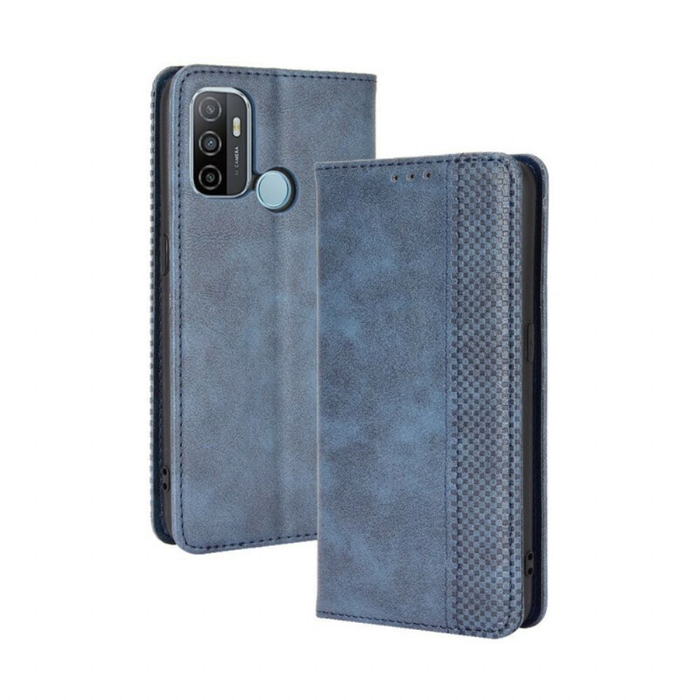 Bescherming Hoesje voor Oppo A53 / A53s Folio-hoesje Gestyled Vintage Leereffect