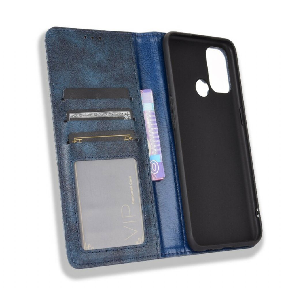 Bescherming Hoesje voor Oppo A53 / A53s Folio-hoesje Gestyled Vintage Leereffect