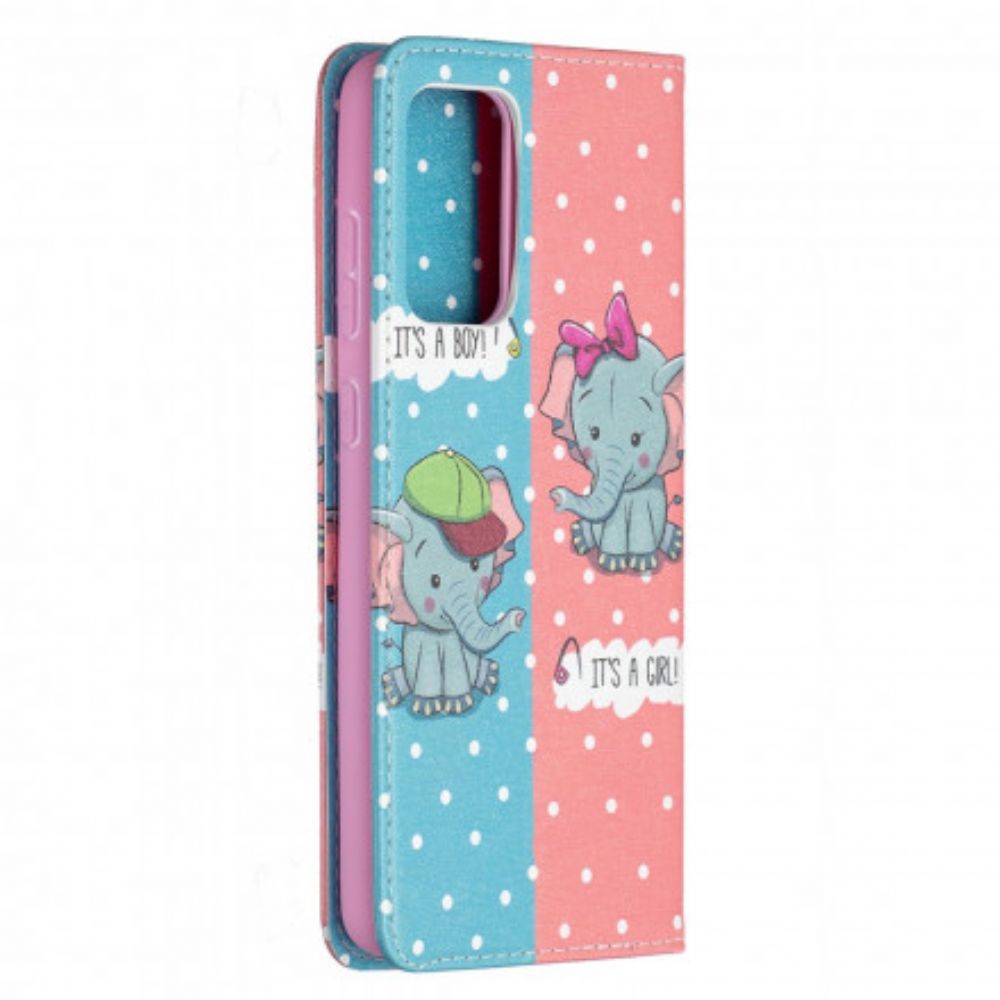 Bescherming Hoesje voor Samsung Galaxy A72 4G / 5G Folio-hoesje Baby Olifanten