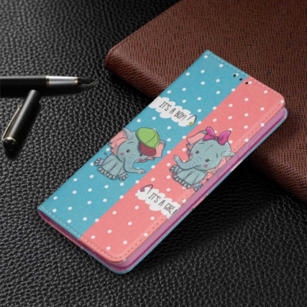 Bescherming Hoesje voor Samsung Galaxy A72 4G / 5G Folio-hoesje Baby Olifanten