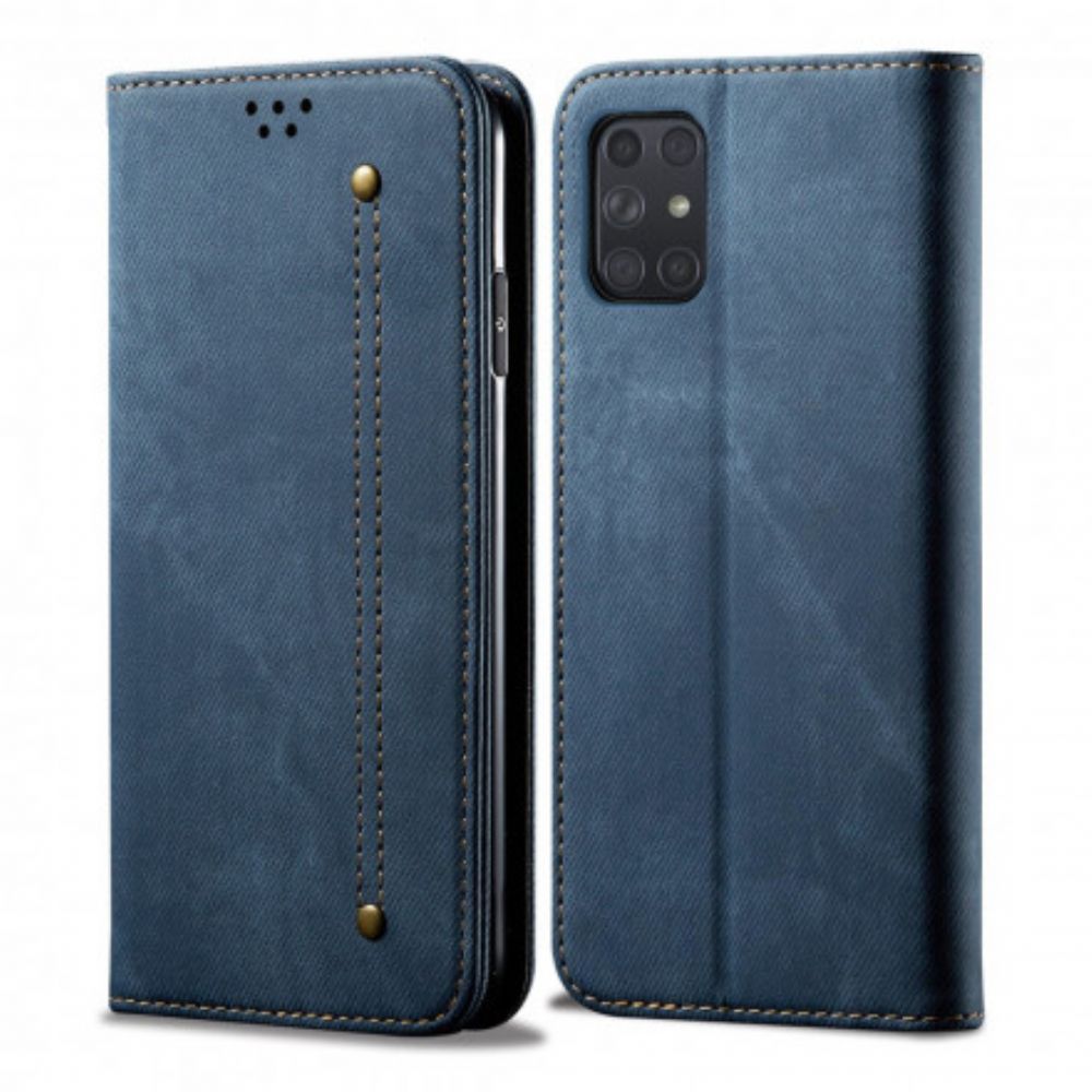 Bescherming Hoesje voor Samsung Galaxy A72 4G / 5G Folio-hoesje Denimdoek