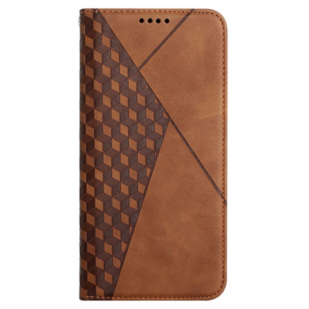 Bescherming Hoesje voor Samsung Galaxy A72 4G / 5G Folio-hoesje Geo Leereffect