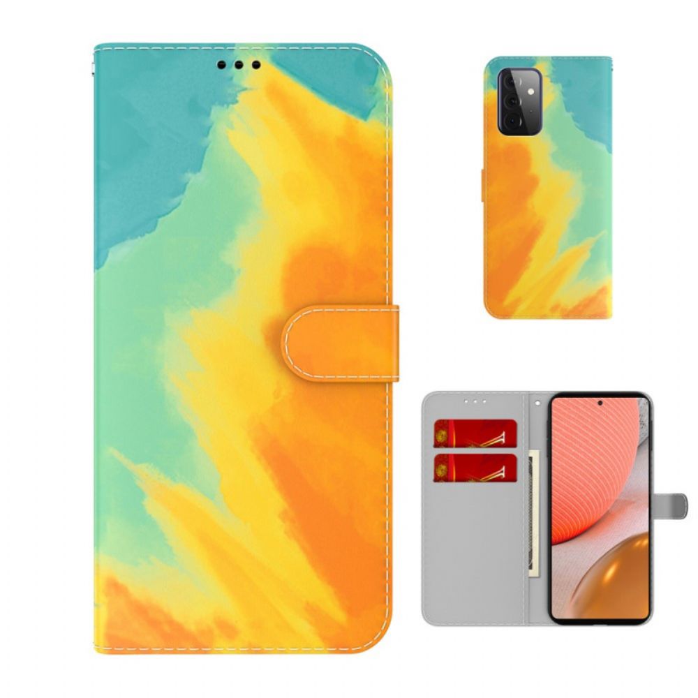 Folio-hoesje voor Samsung Galaxy A72 4G / 5G Aquarel