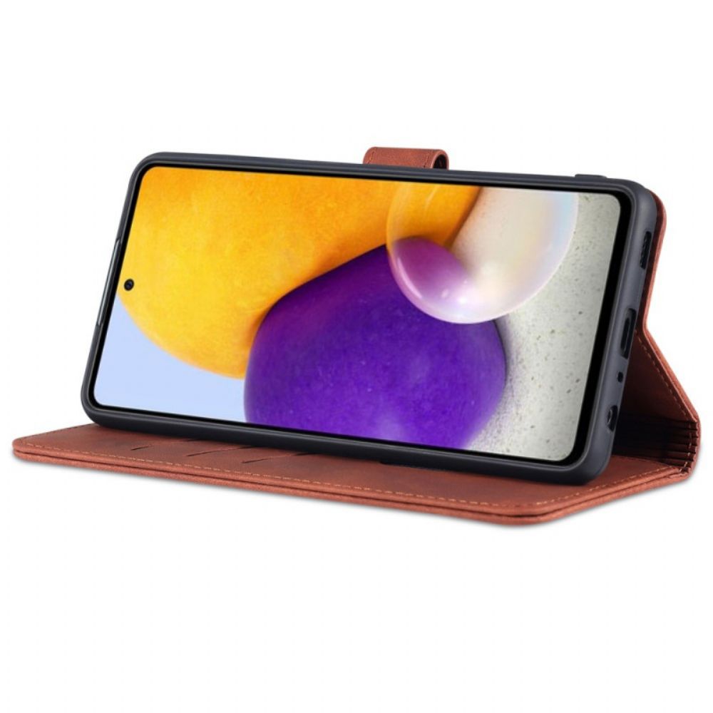 Folio-hoesje voor Samsung Galaxy A72 4G / 5G Azns Ledereffect