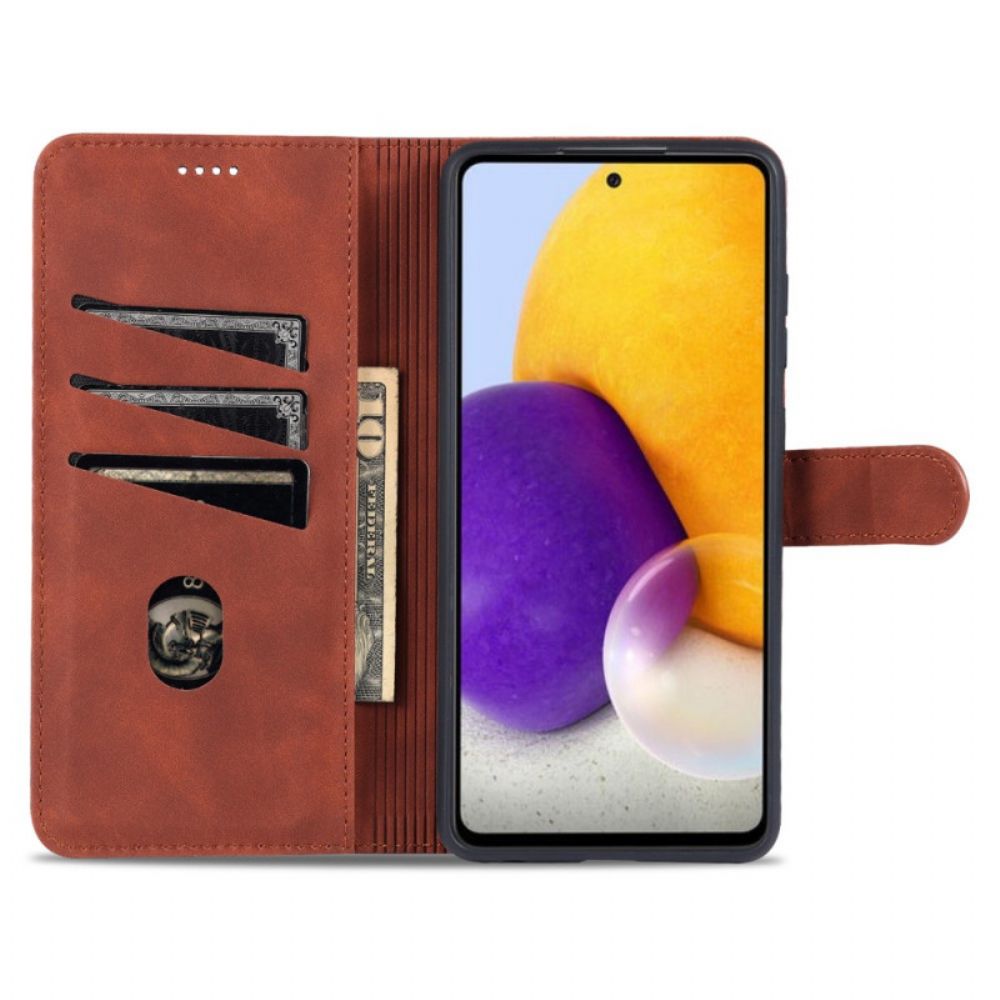 Folio-hoesje voor Samsung Galaxy A72 4G / 5G Azns Ledereffect