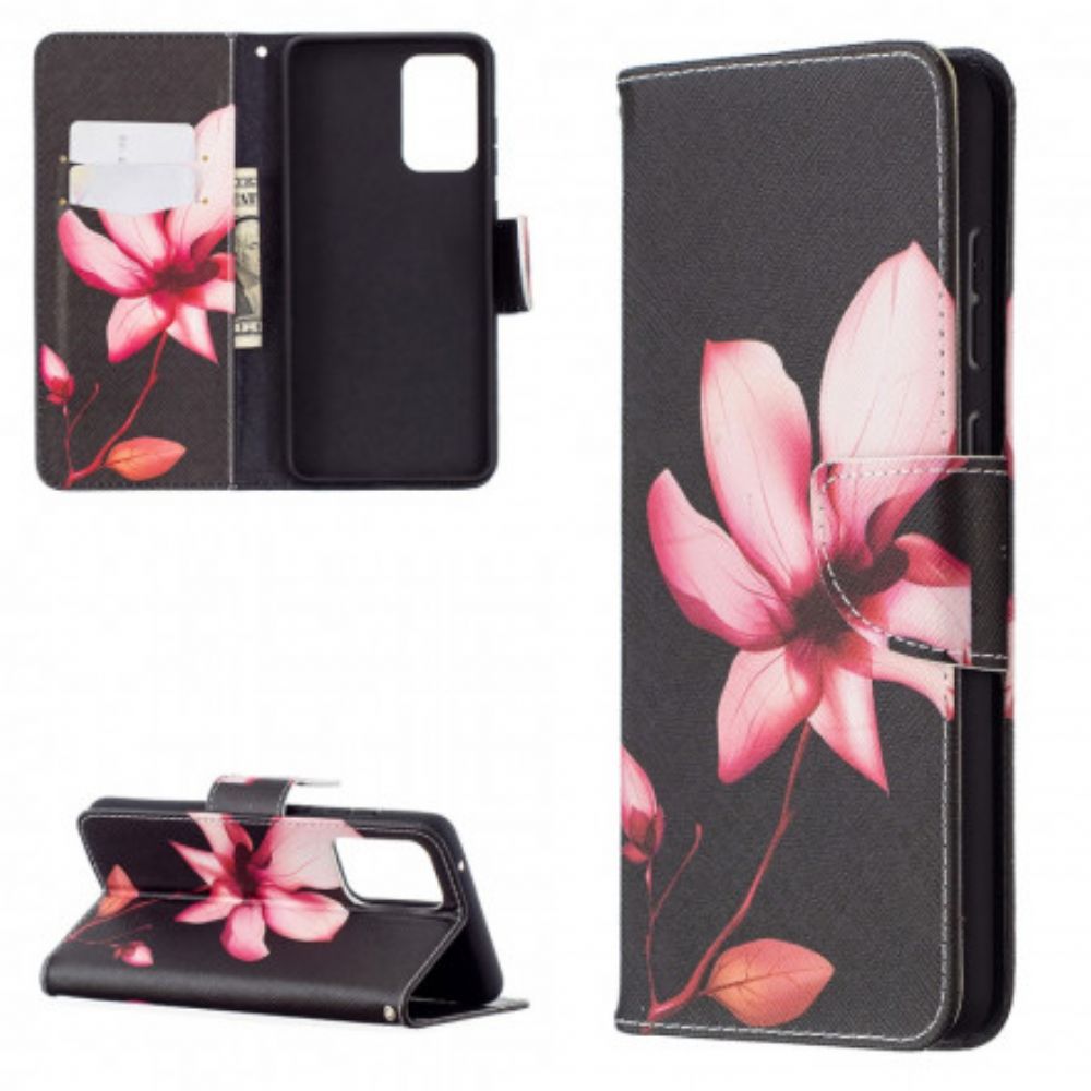 Folio-hoesje voor Samsung Galaxy A72 4G / 5G Roze Bloem