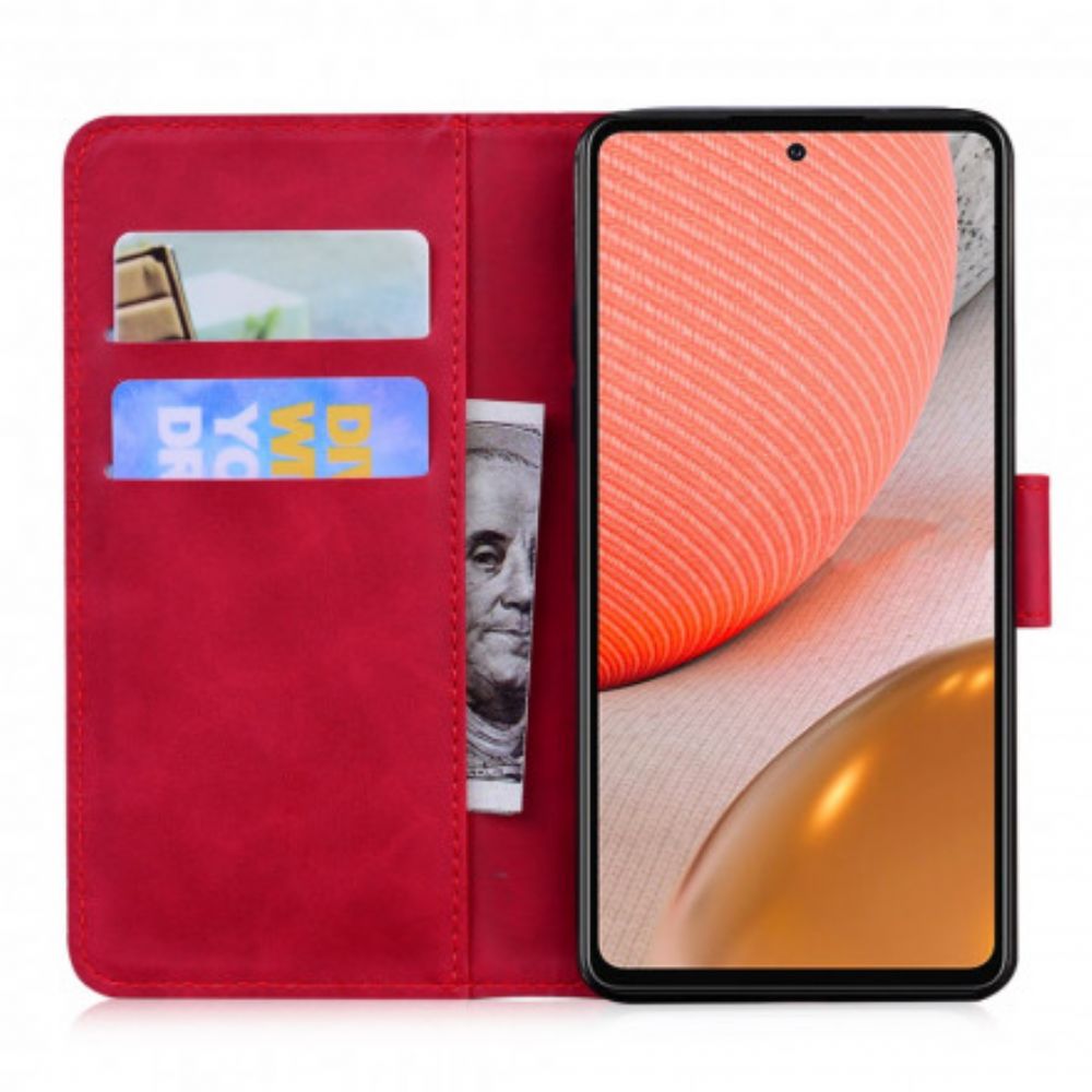 Folio-hoesje voor Samsung Galaxy A72 4G / 5G Vintage Couture Leerstijl