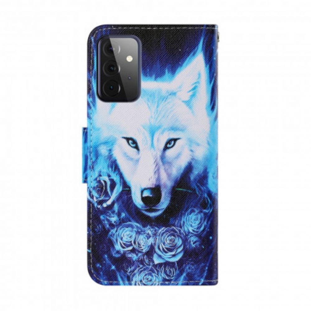 Folio-hoesje voor Samsung Galaxy A72 4G / 5G Witte Wolf