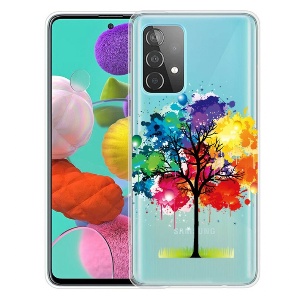 Hoesje voor Samsung Galaxy A72 4G / 5G Aquarel Boom Transparant