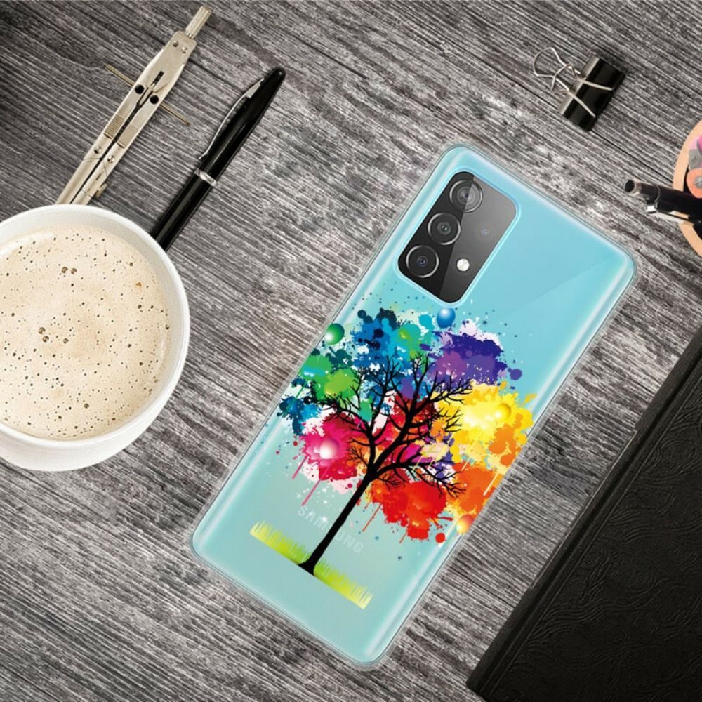 Hoesje voor Samsung Galaxy A72 4G / 5G Aquarel Boom Transparant