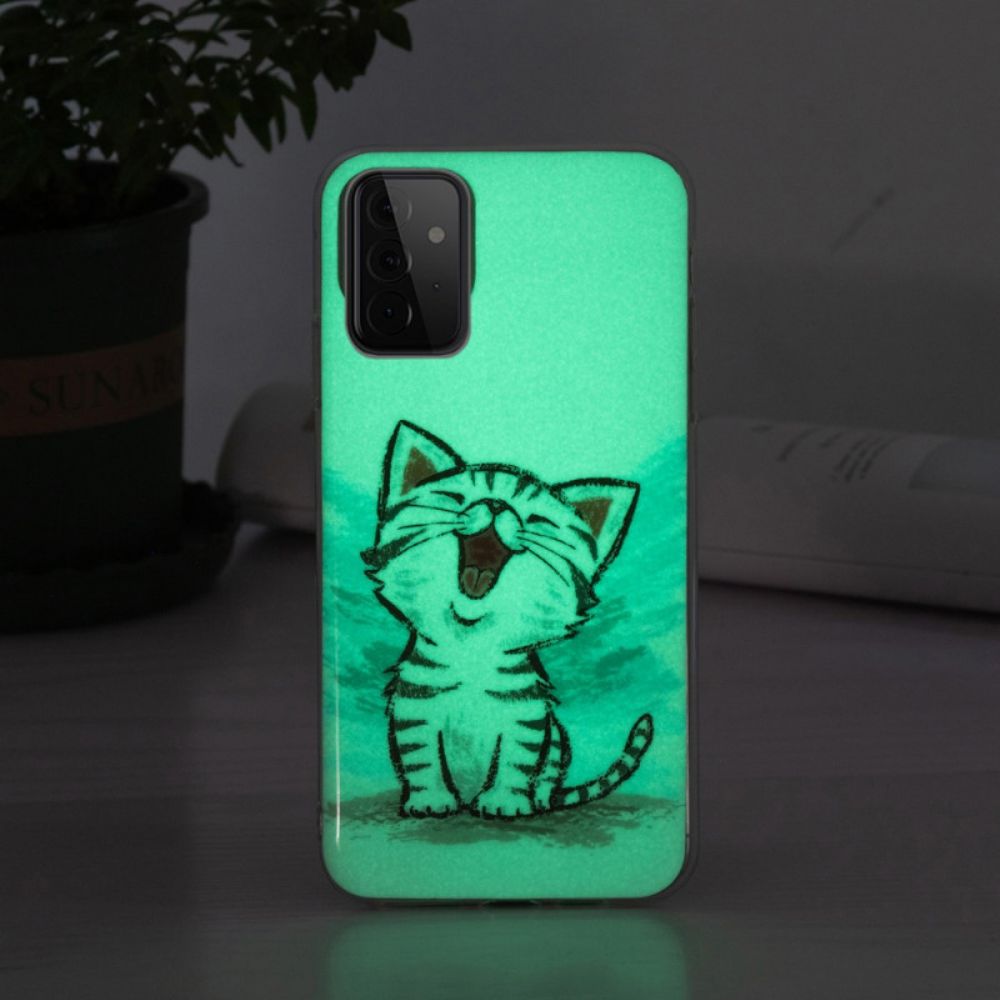 Hoesje voor Samsung Galaxy A72 4G / 5G Fluorescerende Kat