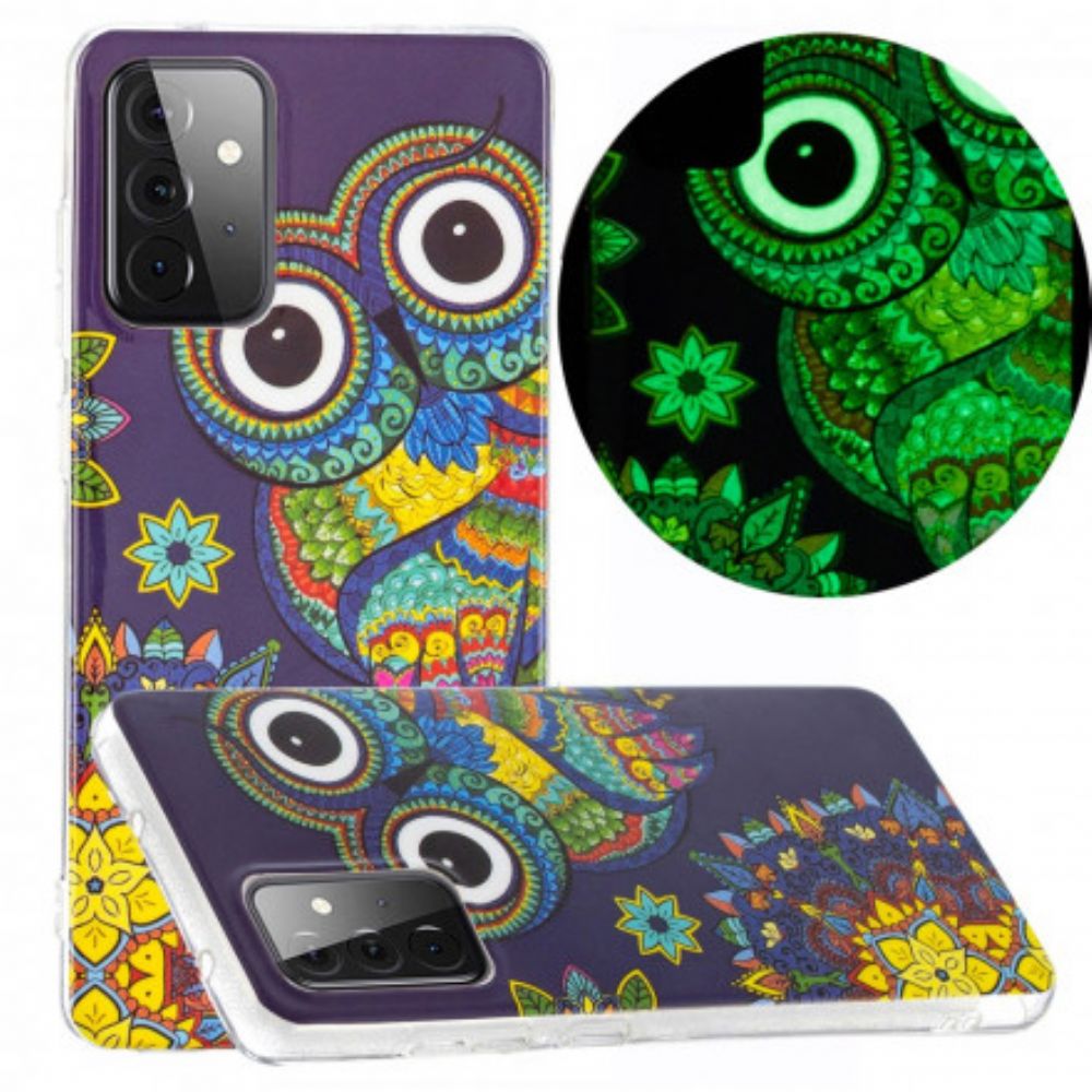 Hoesje voor Samsung Galaxy A72 4G / 5G Fluorescerende Mandala Uil