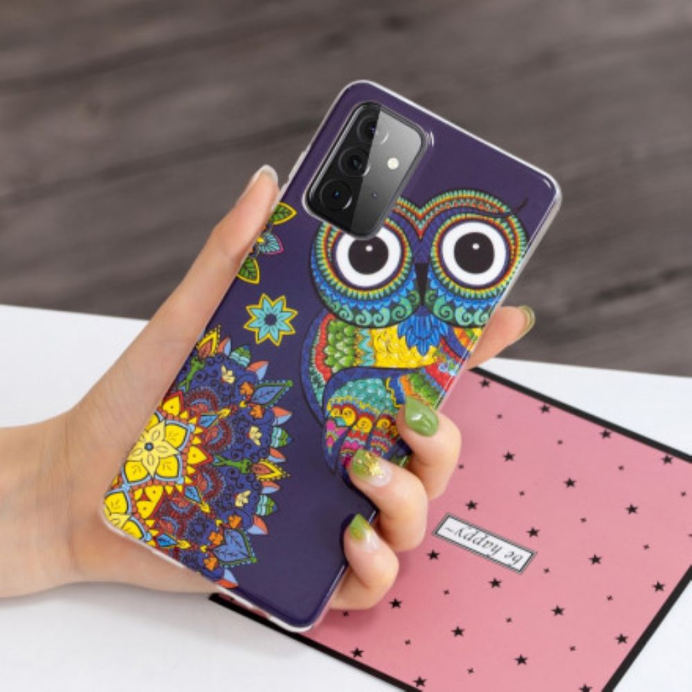 Hoesje voor Samsung Galaxy A72 4G / 5G Fluorescerende Mandala Uil