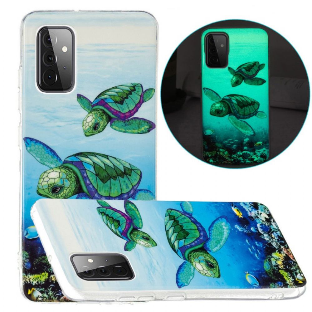 Hoesje voor Samsung Galaxy A72 4G / 5G Fluorescerende Schildpadden