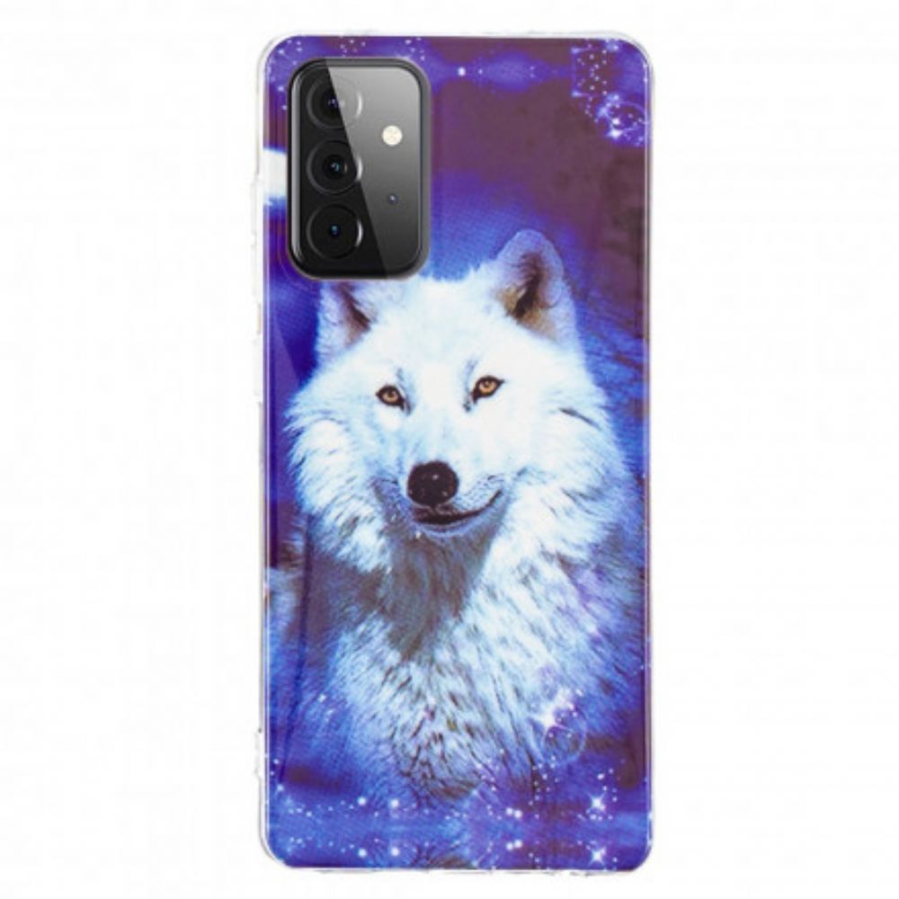 Hoesje voor Samsung Galaxy A72 4G / 5G Fluorescerende Wolf-serie