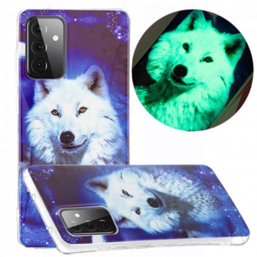 Hoesje voor Samsung Galaxy A72 4G / 5G Fluorescerende Wolf-serie