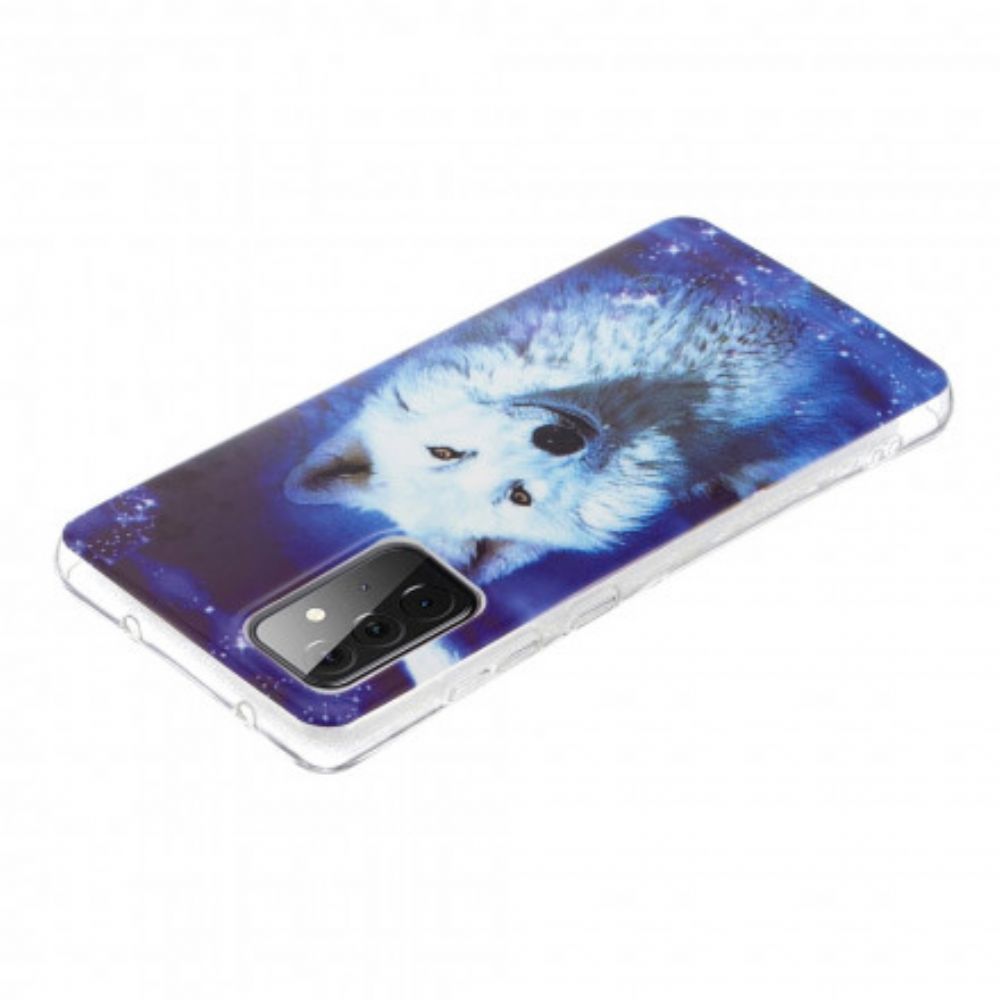 Hoesje voor Samsung Galaxy A72 4G / 5G Fluorescerende Wolf-serie