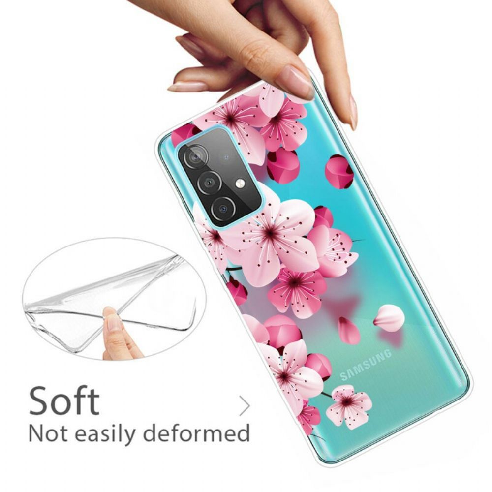 Hoesje voor Samsung Galaxy A72 4G / 5G Kleine Roze Bloemen