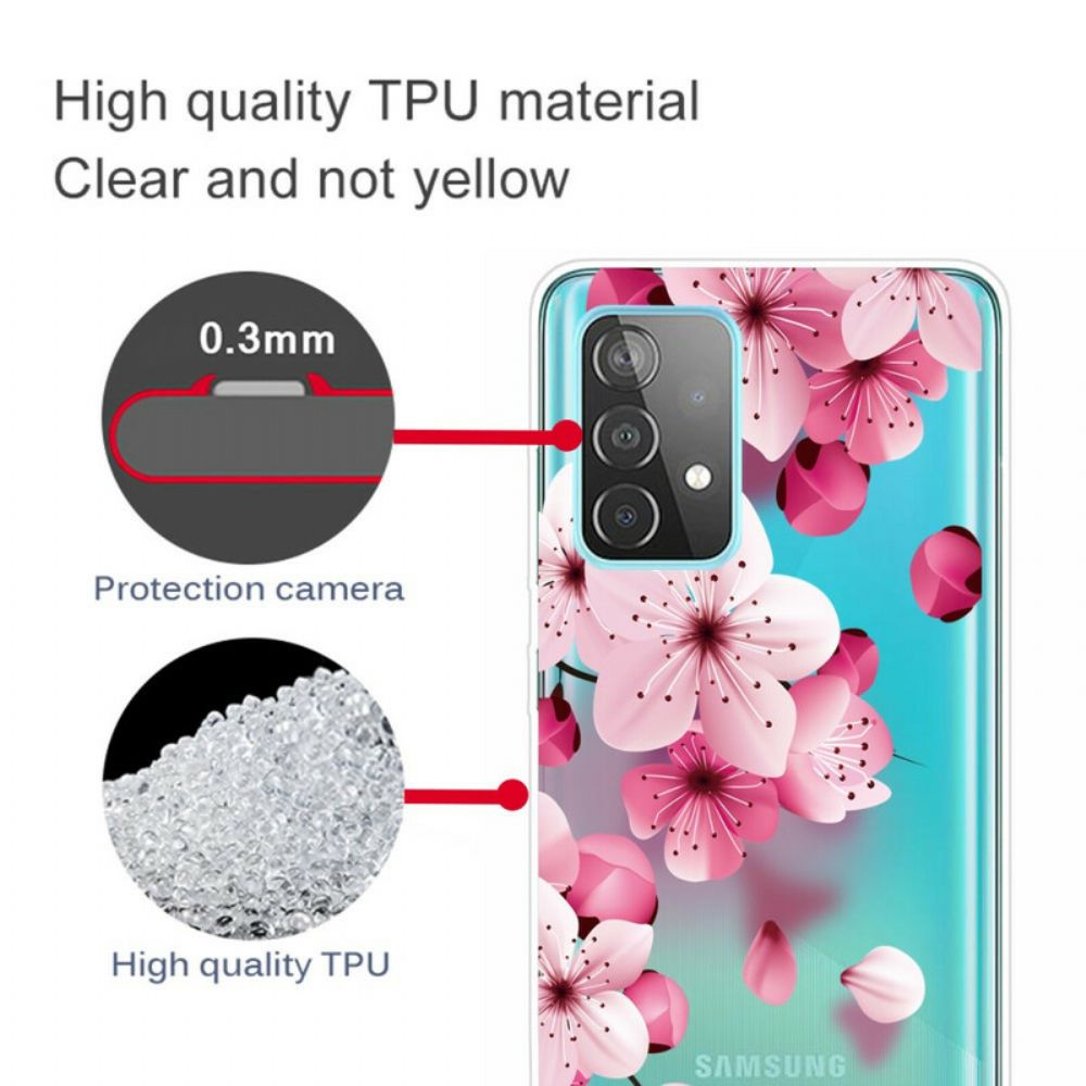 Hoesje voor Samsung Galaxy A72 4G / 5G Kleine Roze Bloemen