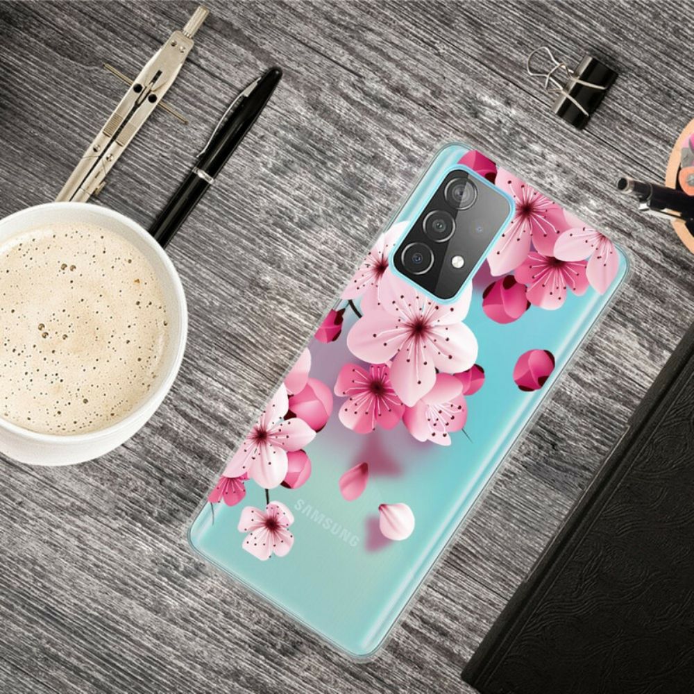 Hoesje voor Samsung Galaxy A72 4G / 5G Kleine Roze Bloemen