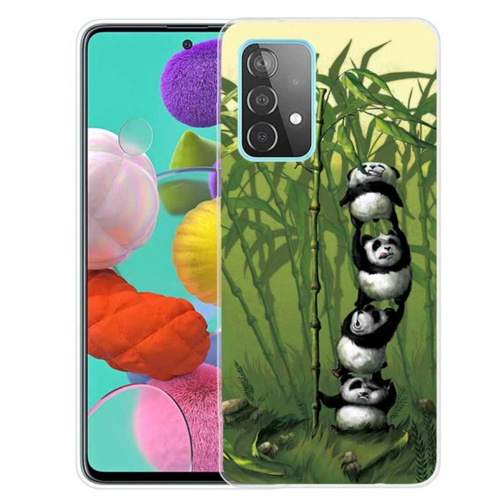 Hoesje voor Samsung Galaxy A72 4G / 5G Stapel Panda's