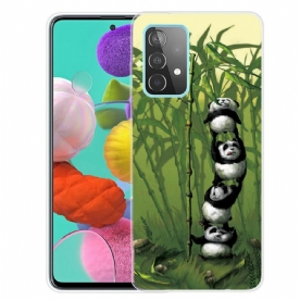 Hoesje voor Samsung Galaxy A72 4G / 5G Stapel Panda's