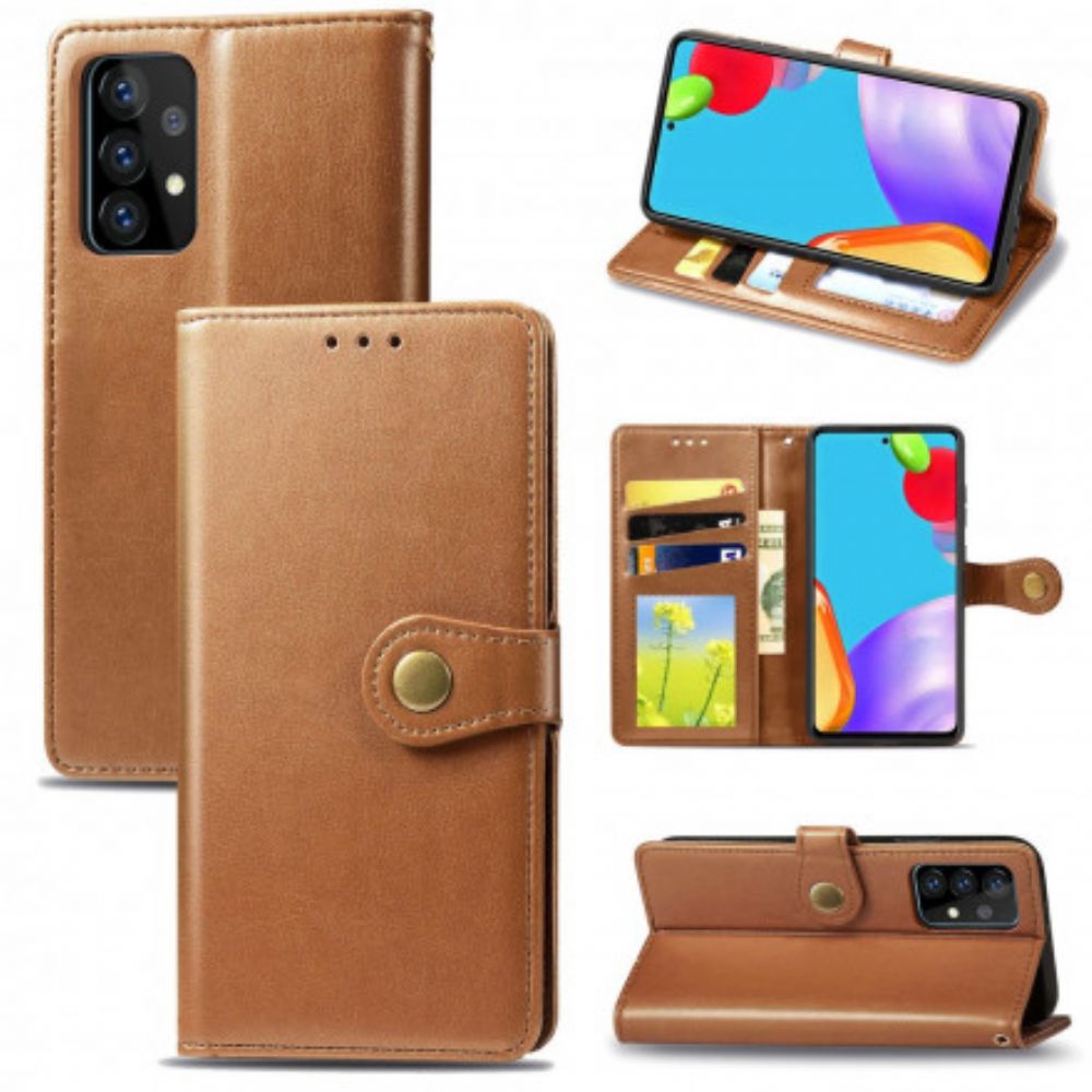 Leren Hoesje voor Samsung Galaxy A72 4G / 5G Faux Leer En Vintage Sluiting