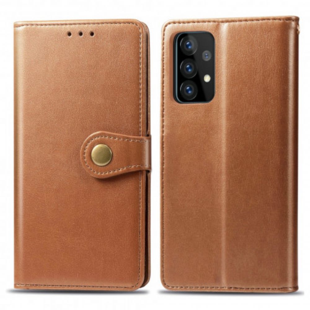 Leren Hoesje voor Samsung Galaxy A72 4G / 5G Faux Leer En Vintage Sluiting