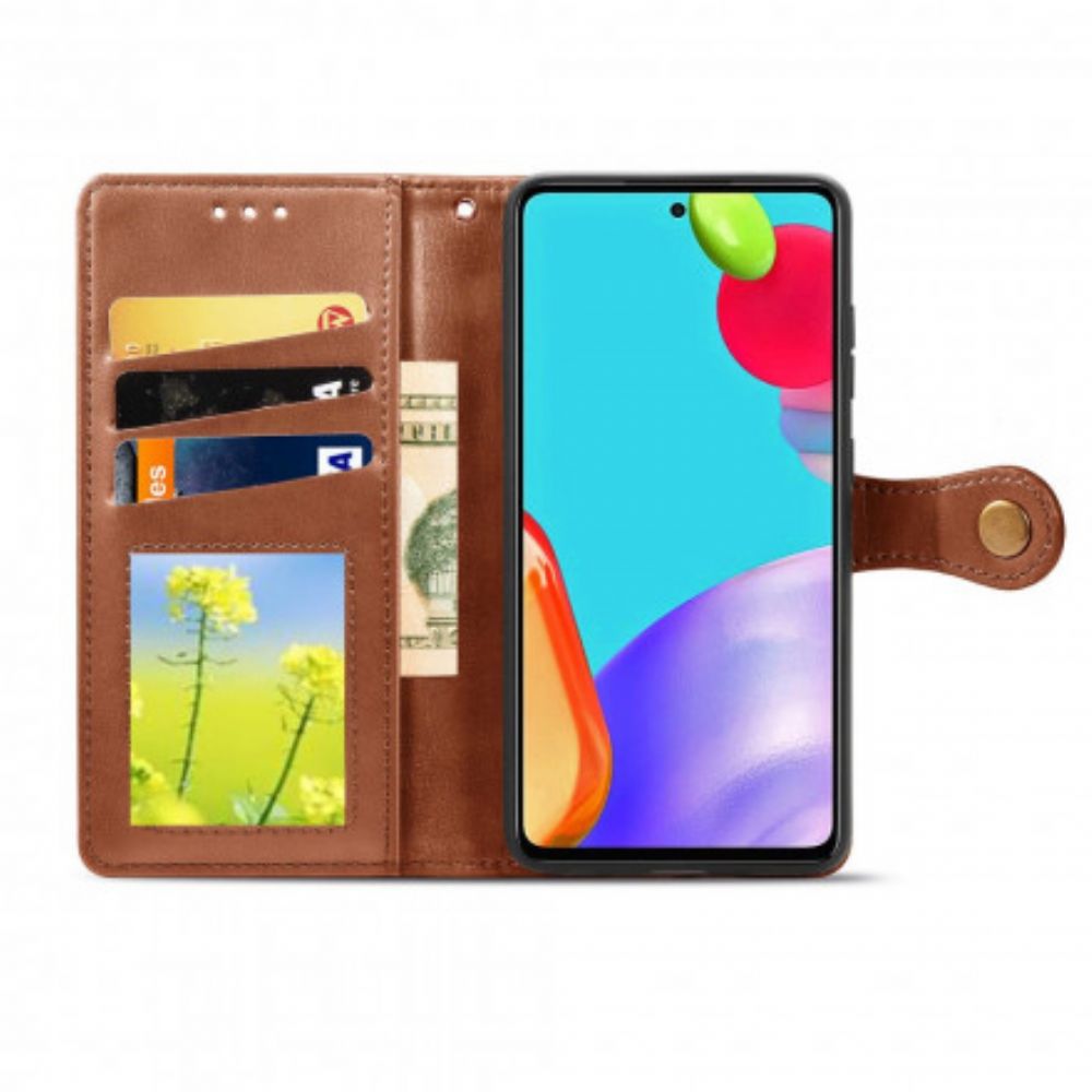 Leren Hoesje voor Samsung Galaxy A72 4G / 5G Faux Leer En Vintage Sluiting