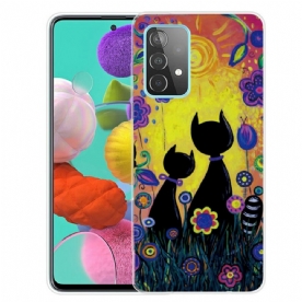 Telefoonhoesje voor Samsung Galaxy A72 4G / 5G Cartoon Kat