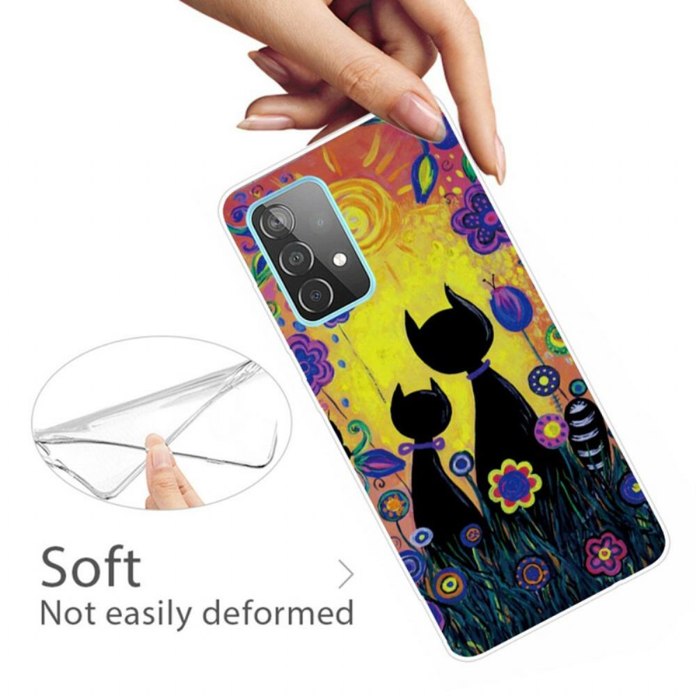 Telefoonhoesje voor Samsung Galaxy A72 4G / 5G Cartoon Kat