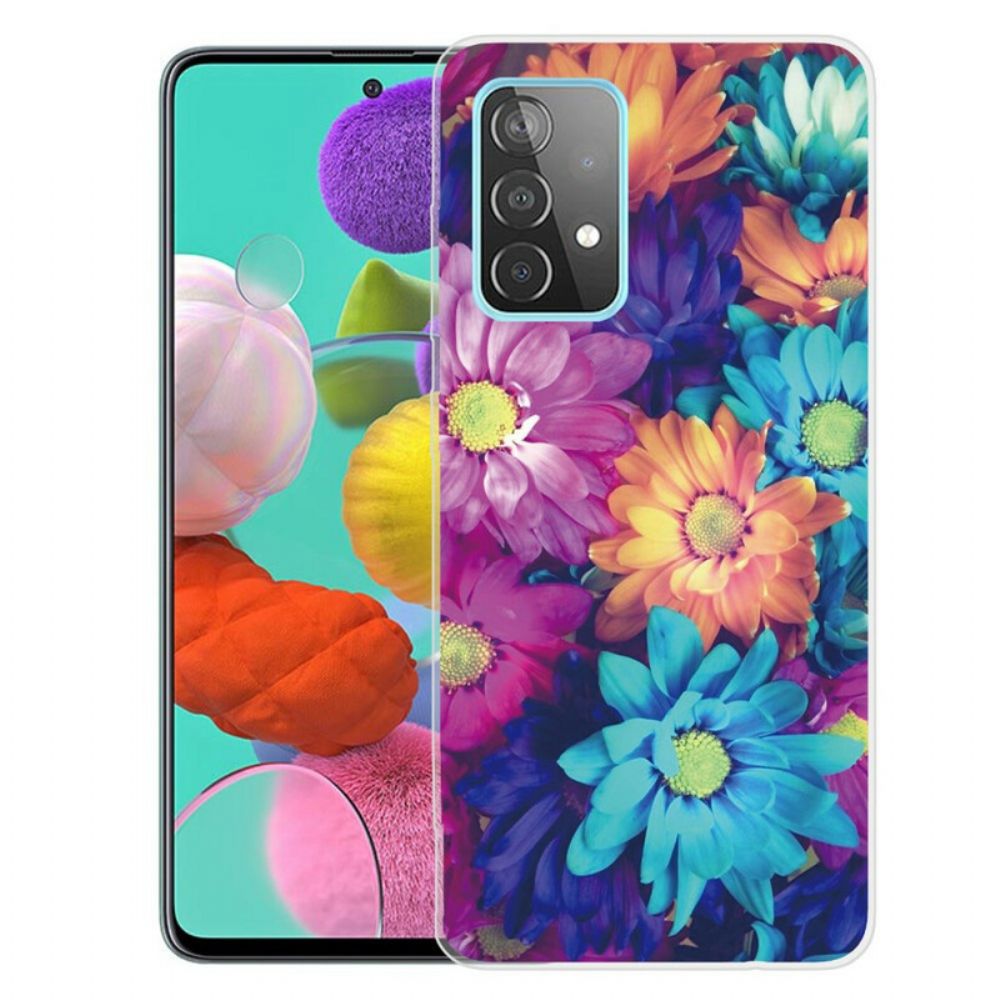 Telefoonhoesje voor Samsung Galaxy A72 4G / 5G Flexibele Bloemen