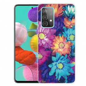 Telefoonhoesje voor Samsung Galaxy A72 4G / 5G Flexibele Bloemen