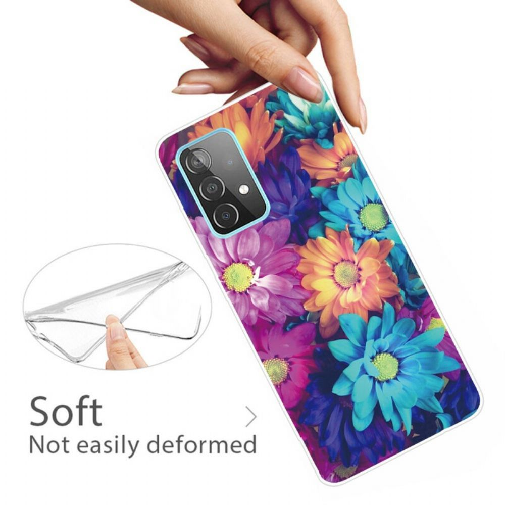 Telefoonhoesje voor Samsung Galaxy A72 4G / 5G Flexibele Bloemen