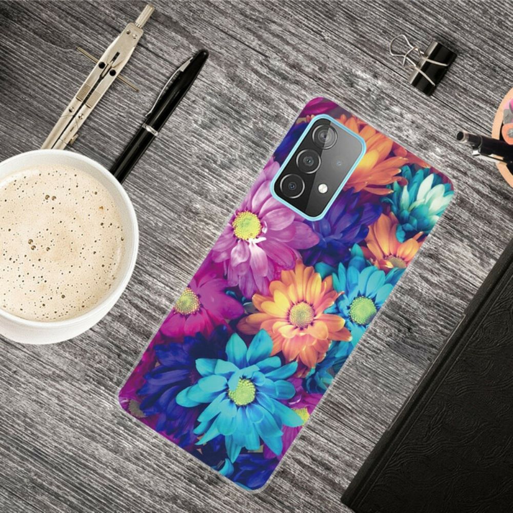 Telefoonhoesje voor Samsung Galaxy A72 4G / 5G Flexibele Bloemen