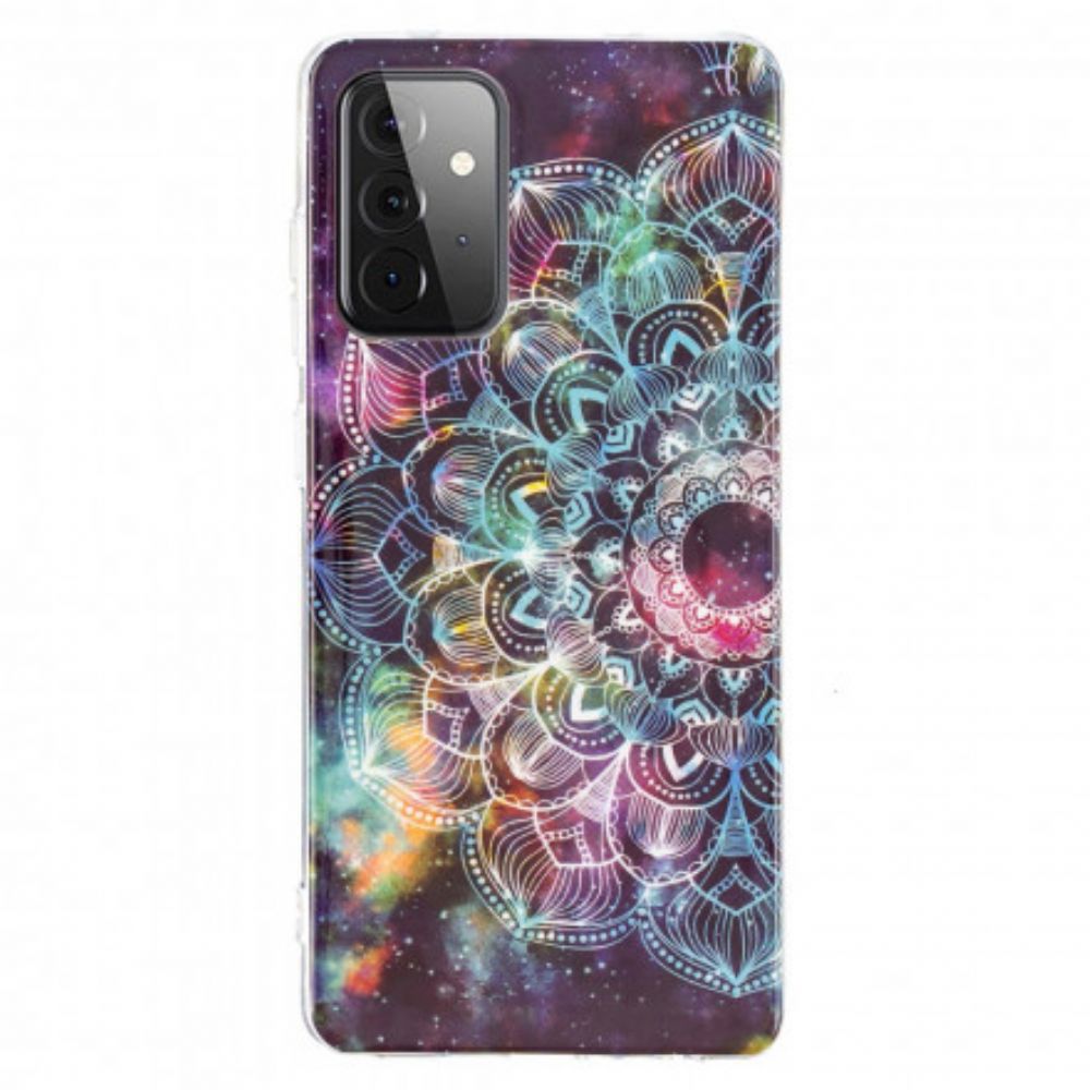 Telefoonhoesje voor Samsung Galaxy A72 4G / 5G Fluorescerende Kleurrijke Mandala