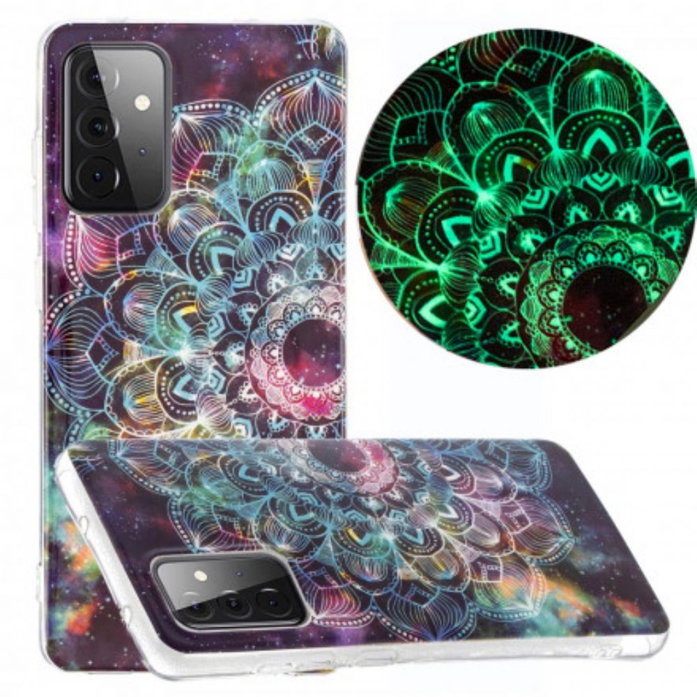 Telefoonhoesje voor Samsung Galaxy A72 4G / 5G Fluorescerende Kleurrijke Mandala