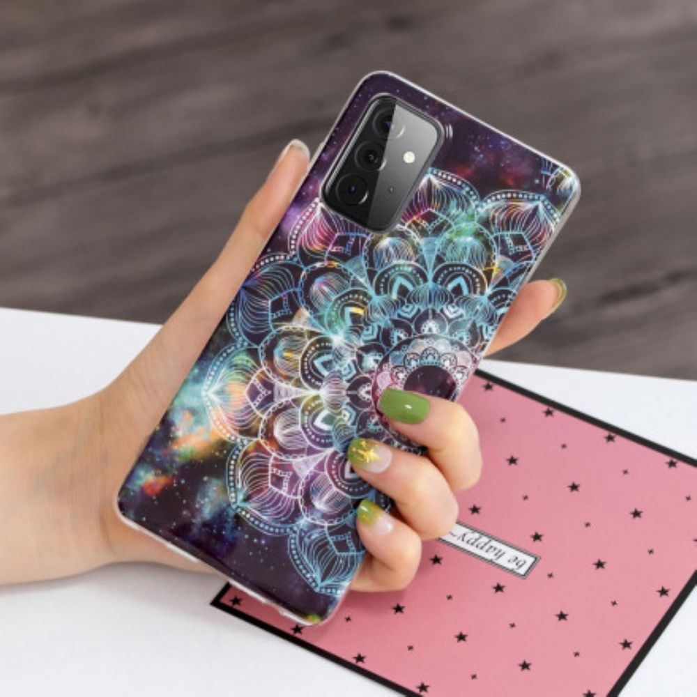 Telefoonhoesje voor Samsung Galaxy A72 4G / 5G Fluorescerende Kleurrijke Mandala