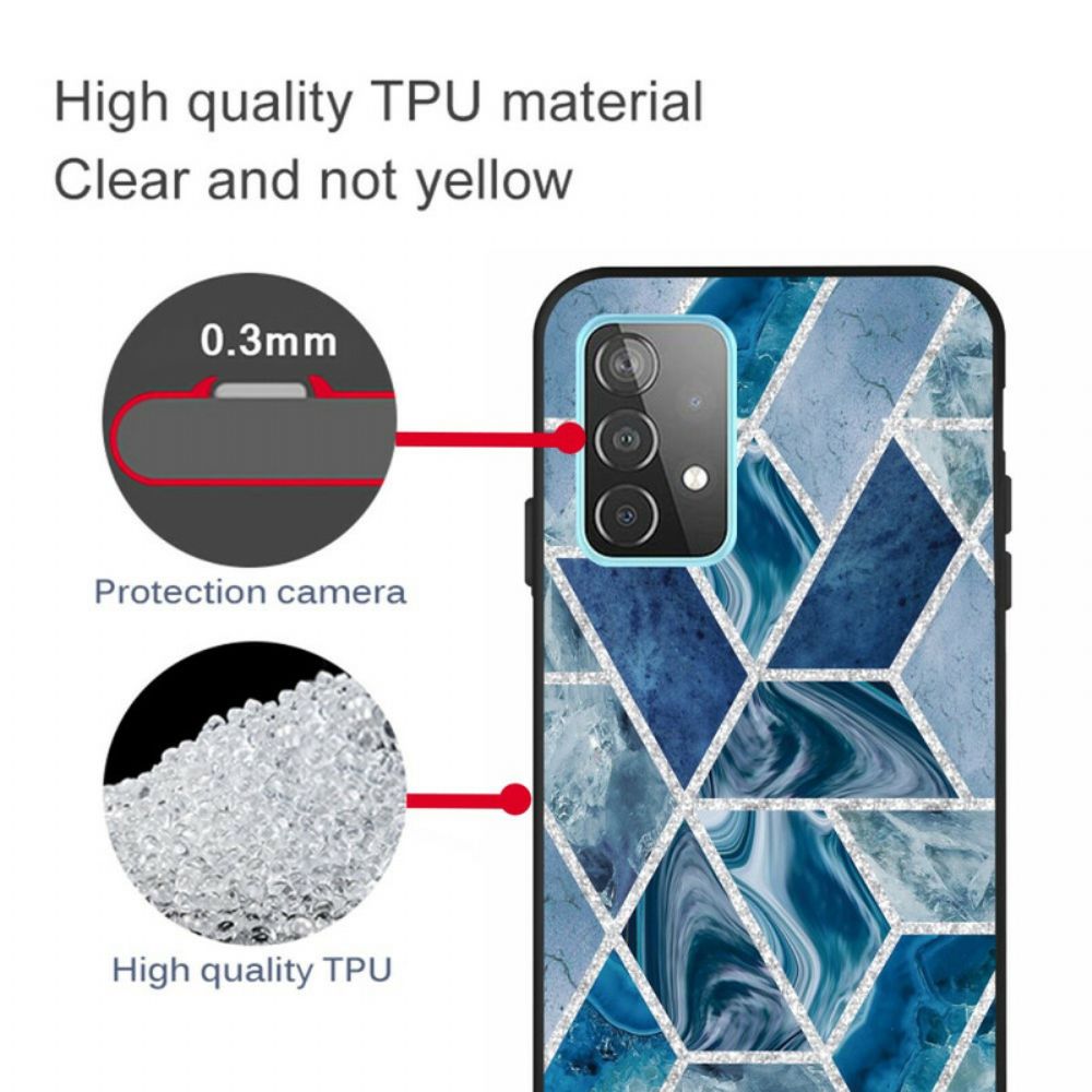 Telefoonhoesje voor Samsung Galaxy A72 4G / 5G Glitter Marmer