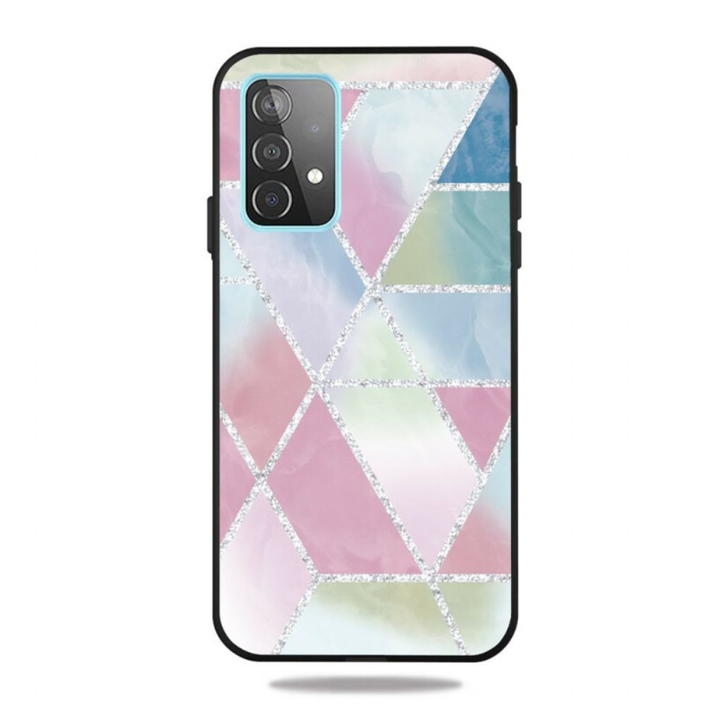 Telefoonhoesje voor Samsung Galaxy A72 4G / 5G Glitter Marmer