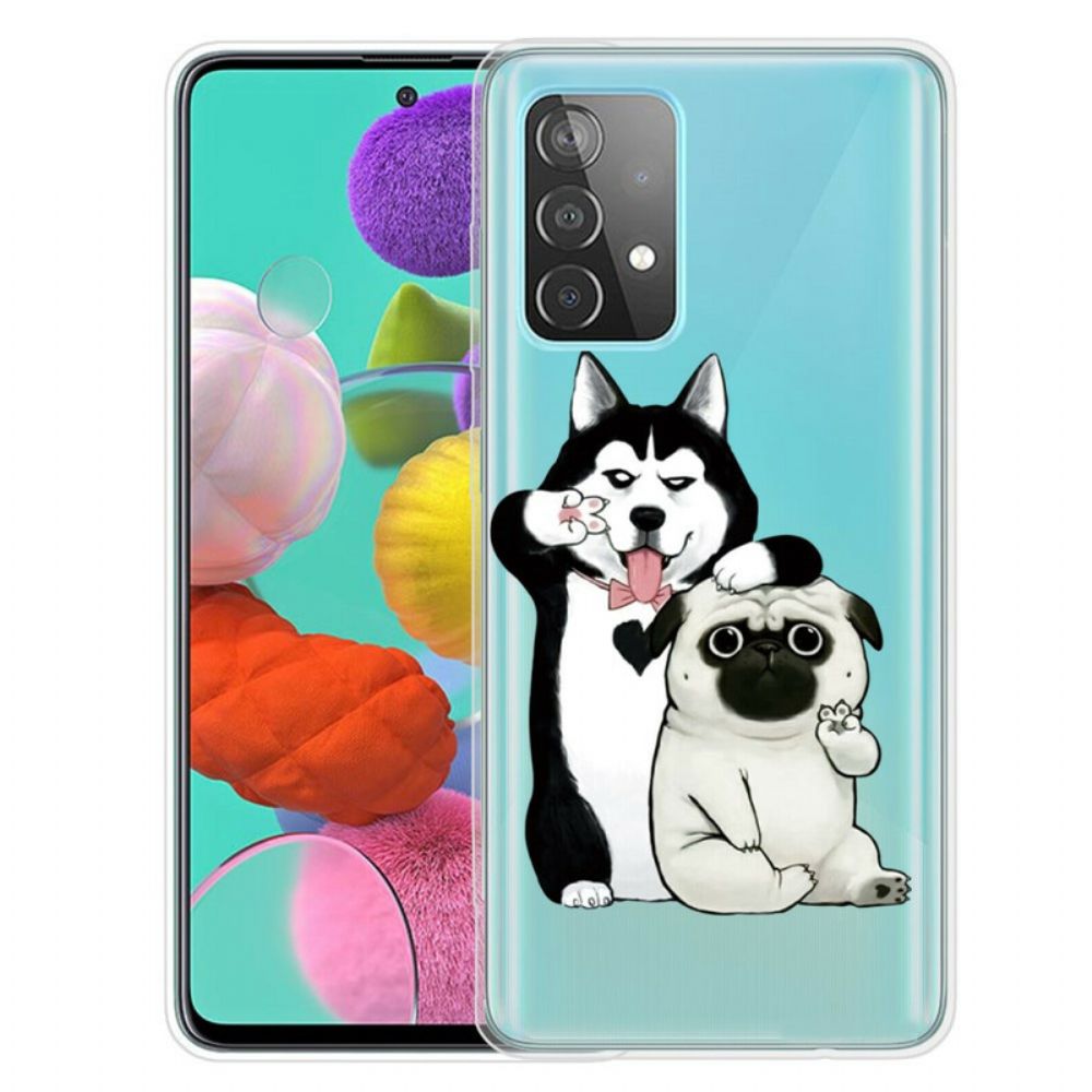 Telefoonhoesje voor Samsung Galaxy A72 4G / 5G Grappige Honden