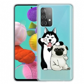 Telefoonhoesje voor Samsung Galaxy A72 4G / 5G Grappige Honden